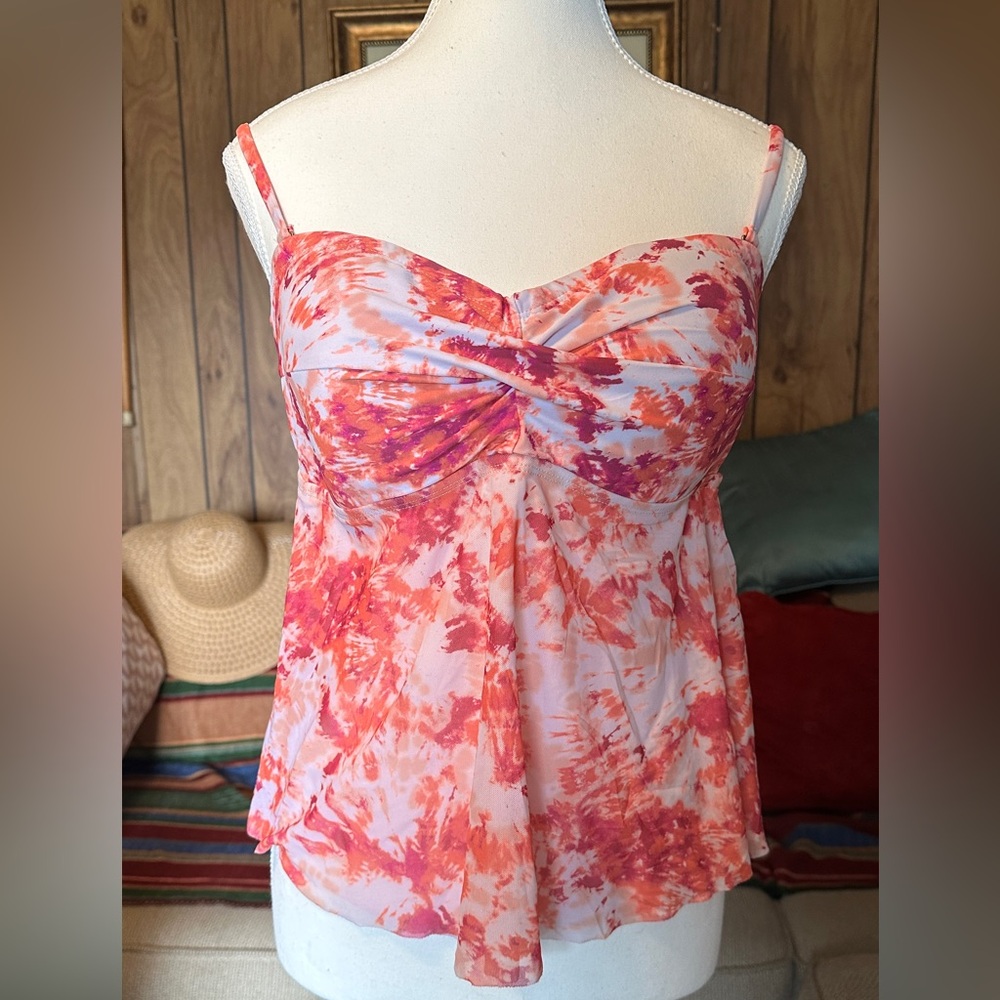 New Colorful Tankini Swim Top, L